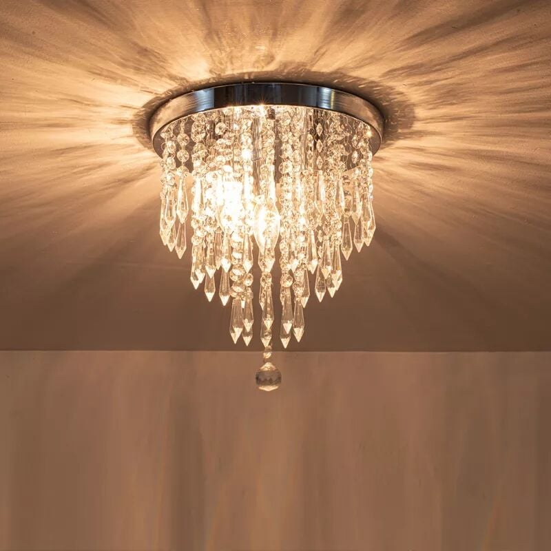 Ahenk Krom Taşlı Modern Salon Avize