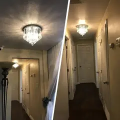 Akasya Büyük Krom Kristal Taşlı Salon Avizesi