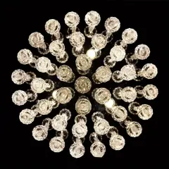 Akasya Büyük Gold Kristal Taşlı Salon Avizesi