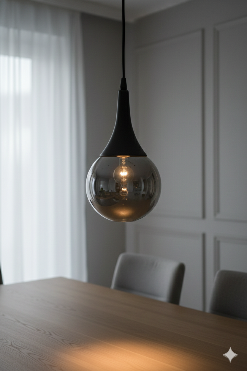 Lina Modern Füme Glop Camlı Tekli Sarkıt