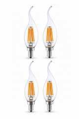 Rustik Kıvrık 4W E14 LED Ampul 400lm (4LÜ paket)