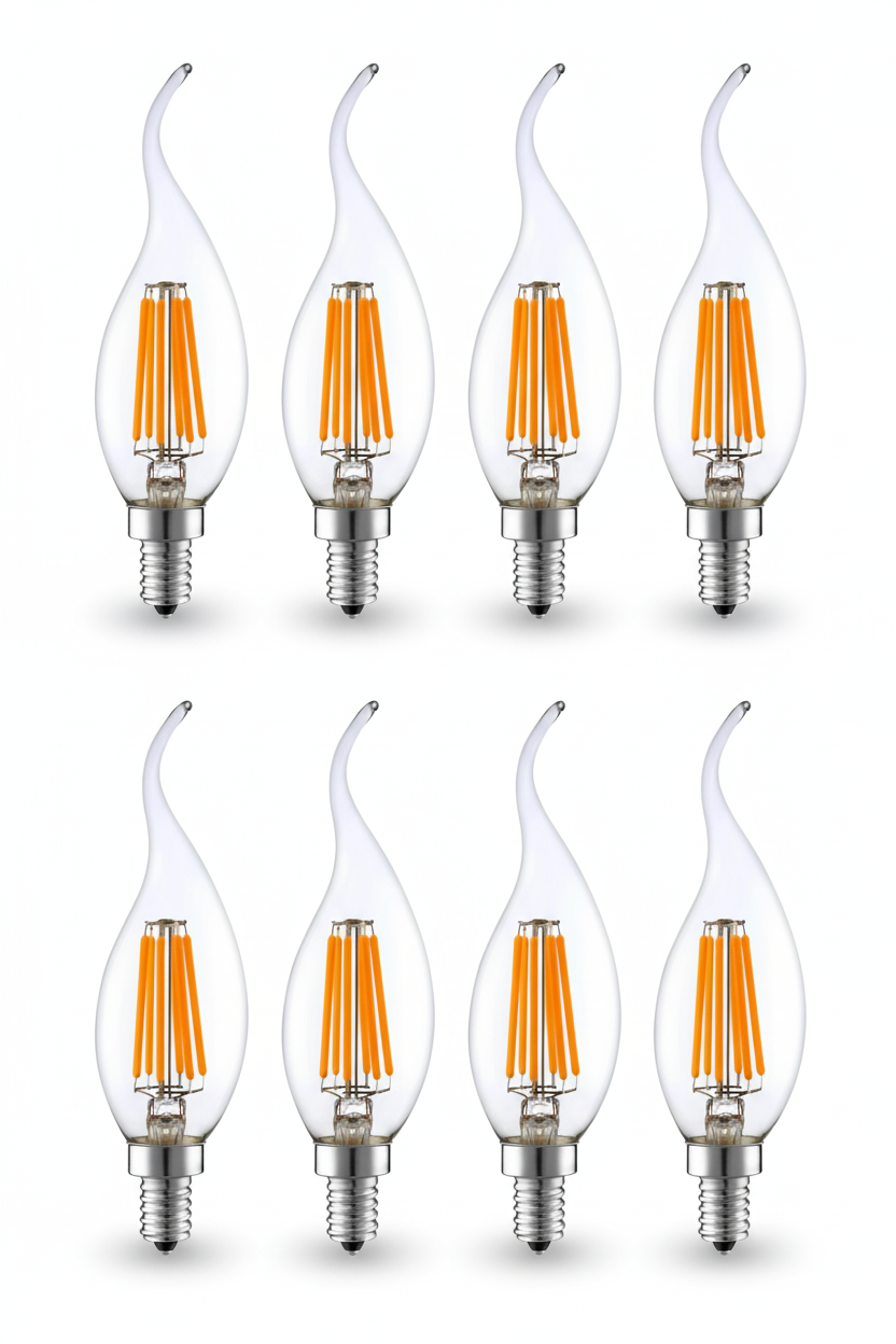 Rustik Kıvrık 4W E14 LED Ampul 400lm (8Lİ paket)