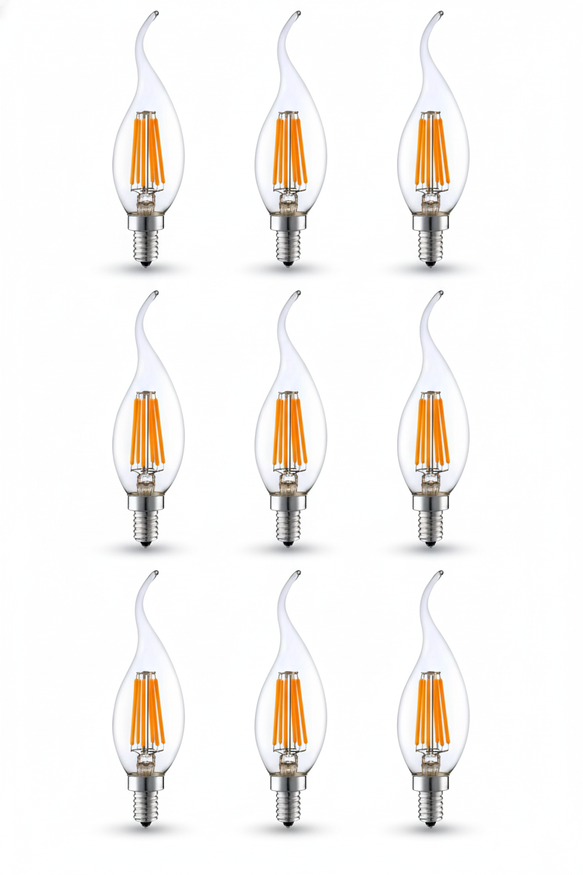 Rustik Kıvrık 4W E14 LED Ampul 400lm (9LU paket)