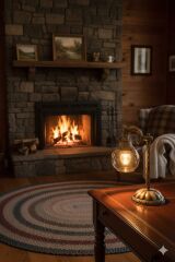 ESKİTME KAPLAMALI BAL CAMLI ŞIK DEKORATİF ABAJUR