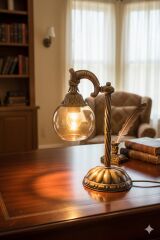 ESKİTME KAPLAMALI BAL CAMLI ŞIK DEKORATİF ABAJUR